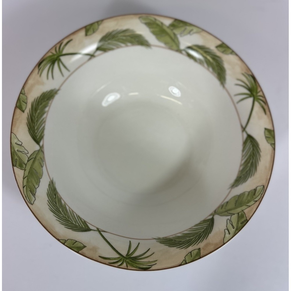 American Atelier Tropical Palm Serving Bowl Round Veg 9.25" 5185 Porcelain